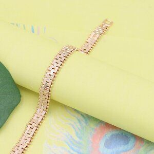 "Elegant Rose Gold Wide Bracelet with Beaded Edge, XPBL1119